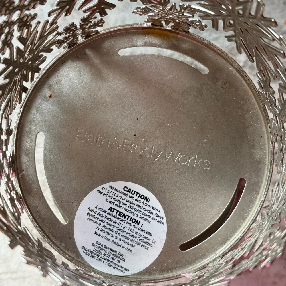 Bath & Body Works Silver Snowflake Candle Holder